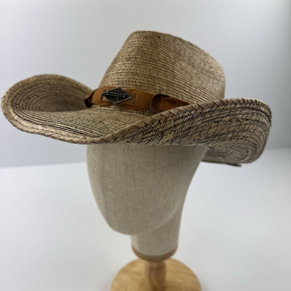 Stetson Rodeo Dr Monterrey Bay Straw Cowboy Hat 6 3/4 Western Palm Leaf - Picture 13 of 14